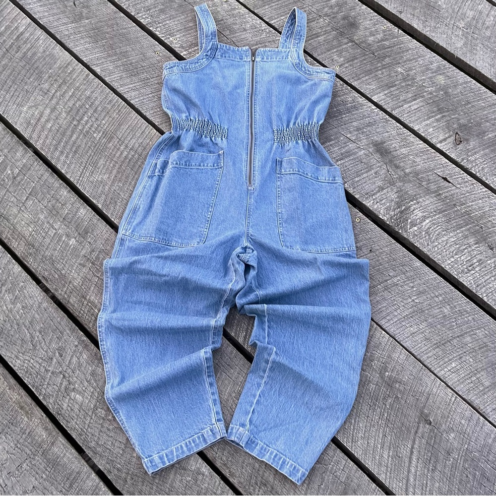 Madewell Denim Zip Smock-Waist Jumpsuit
